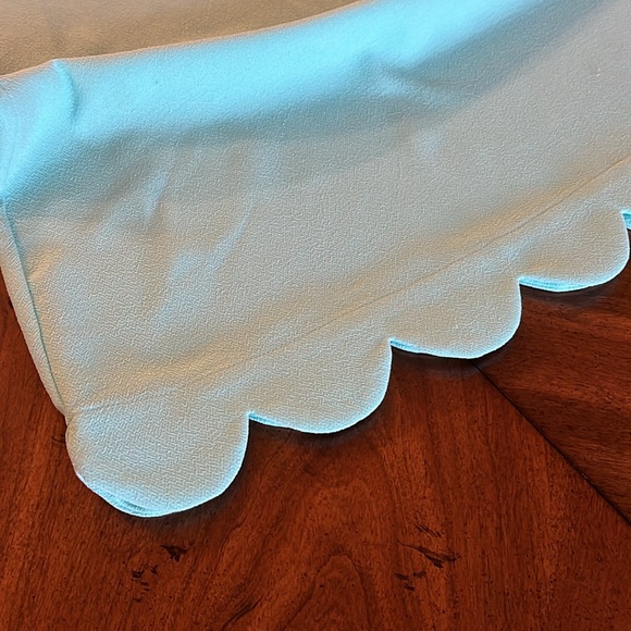 Seafoam Green Mittoshop Mod Dress with Scalloped Trim on Sleeves and Hem Sz L - Picture 4 of 10